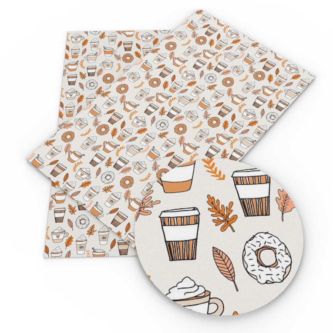 Lisslune | Autumn-inspired Leaf Pattern Synthetic Leather Craft Fabric for DIY and Upholstery