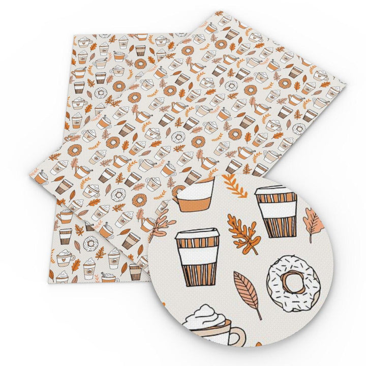 Lisslune | Autumn-inspired Leaf Pattern Synthetic Leather Craft Fabric for DIY and Upholstery