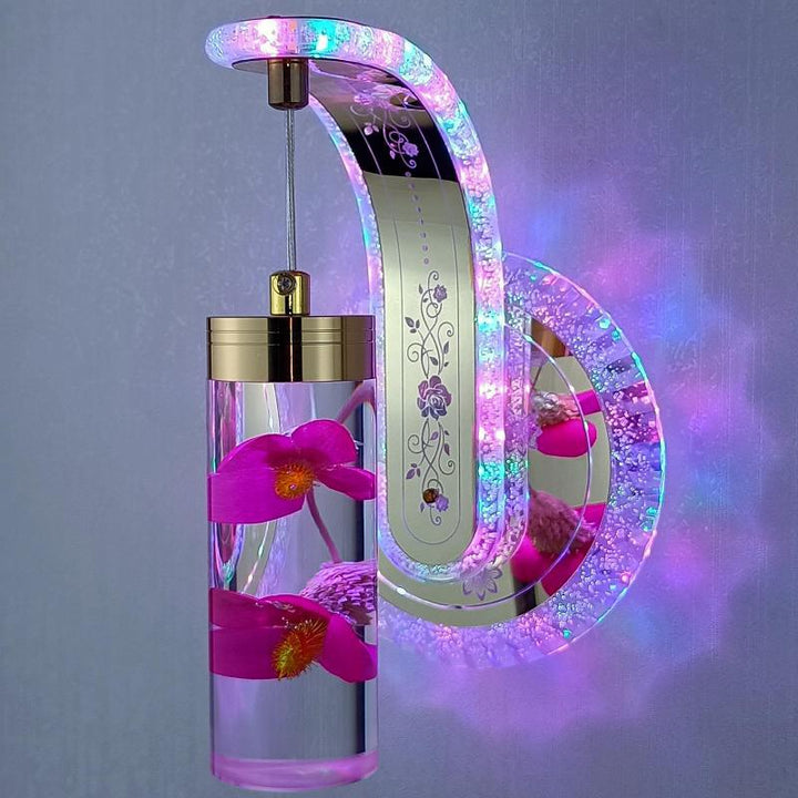 Lisslune | Elegant Crystal Flower Dimming Wall Lamp