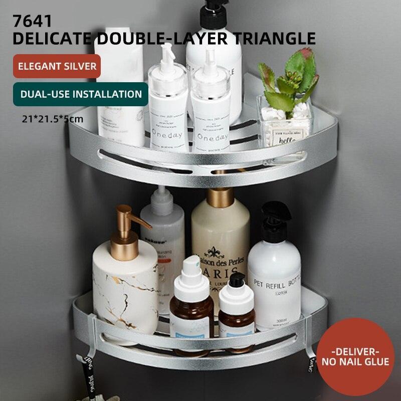Lisslune | Stylish Wall-Mounted Bathroom Organizer in Premium Space Aluminum: A Luxury Storage Solution