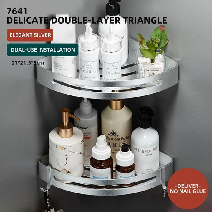 Lisslune | Stylish Wall-Mounted Bathroom Organizer in Premium Space Aluminum: A Luxury Storage Solution