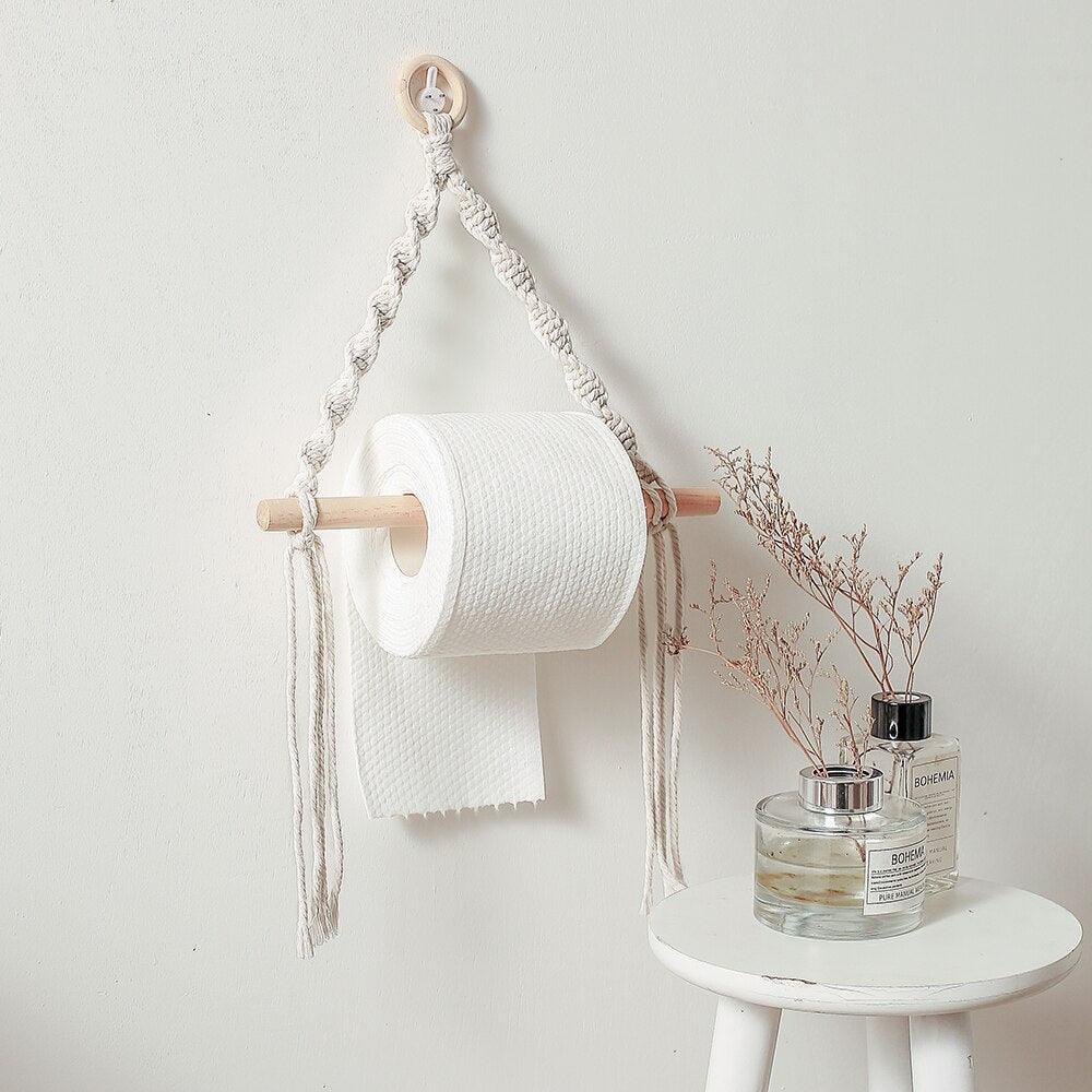 Lisslune | Handcrafted Bohemian Macrame Toilet Paper Holder - Unique Bathroom Decor Accessory