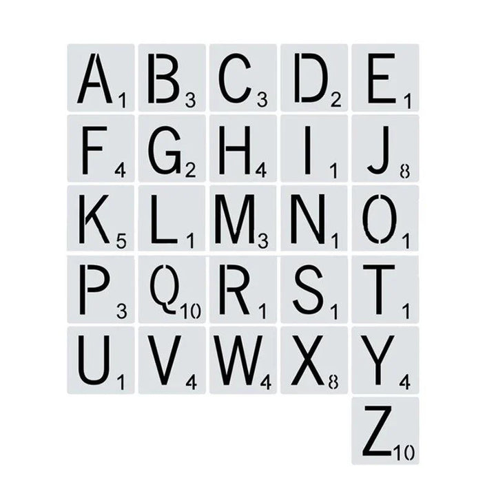 Lisslune | 26-piece versatile alphabet stencil set for creative crafting projects and home decor
