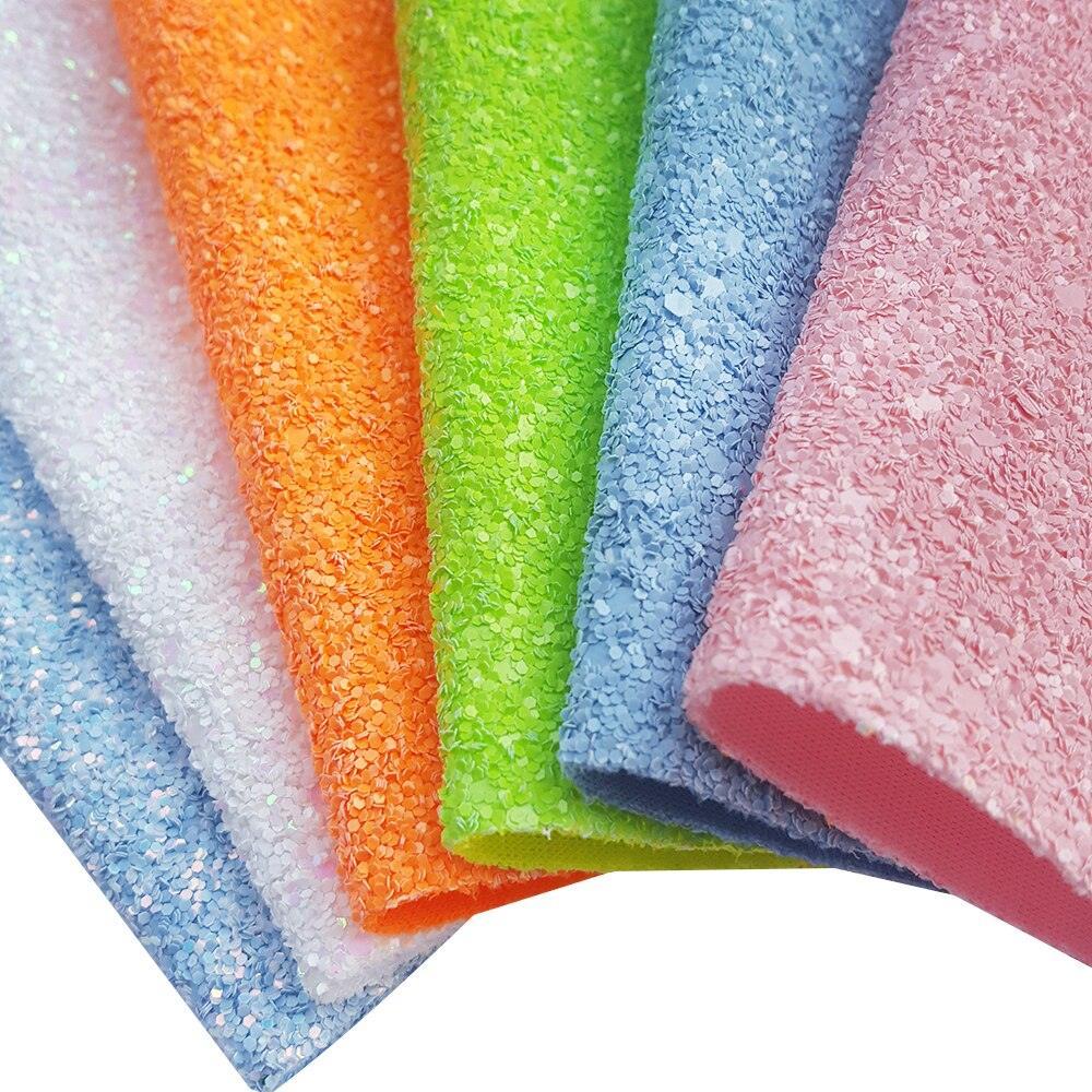 Lisslune | Rainbow Sparkle Synthetic Leather Craft Sheets for Creative Projects