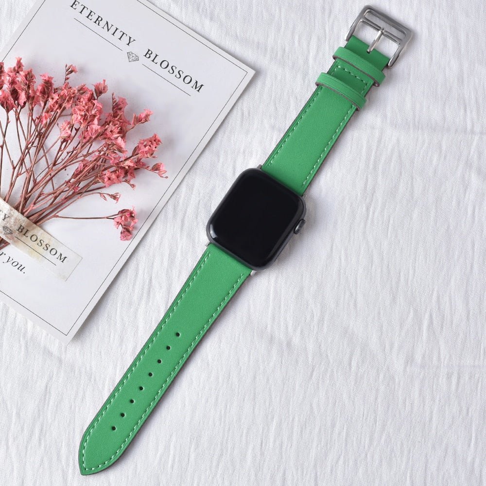 Lisslune | Leather strap for Apple Watch 42mm 38mm Series 3 4 5 6 SE 7 41MM 45MM