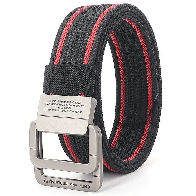 Lisslune | Unisex Canvas Belt – Double Metal Ring Buckle, Adjustable