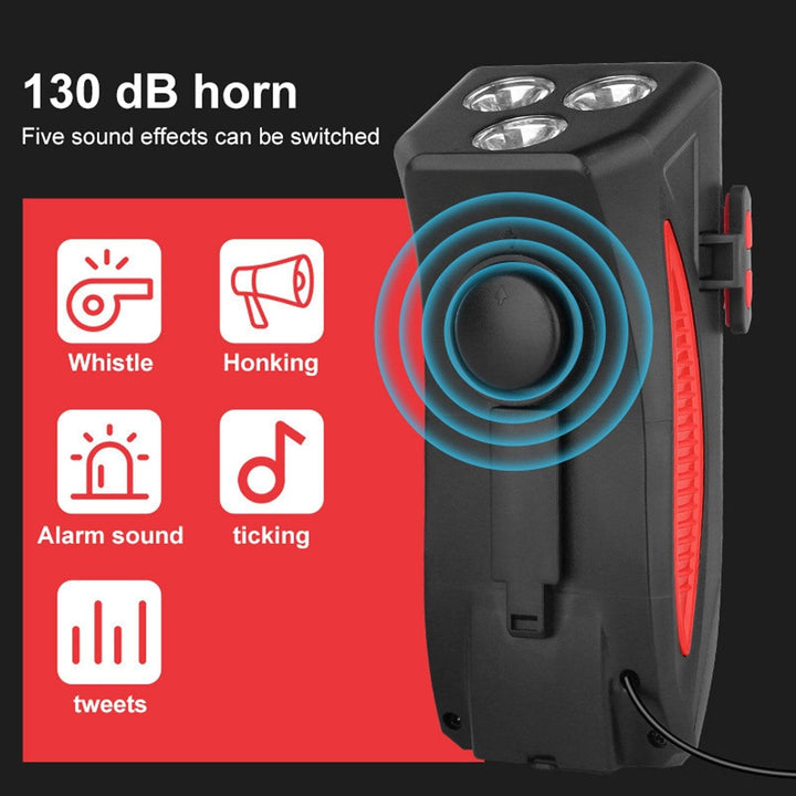Lisslune | RideLight 4-in-1 Bike Light | Power Bank, Phone Holder & Horn | 400 Lumens Waterproof Light
