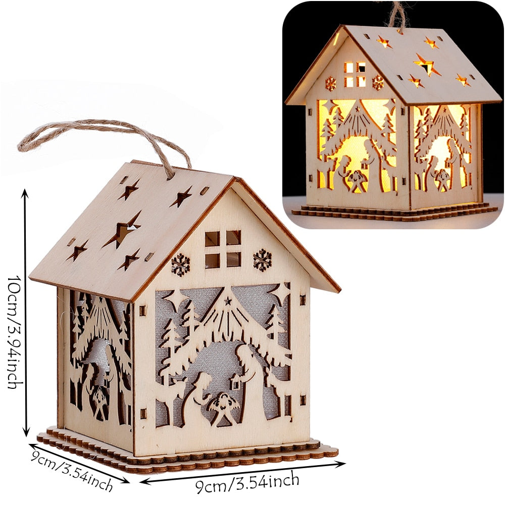 Lisslune | DIY Wooden Hanging House Decor Glowing Lamp