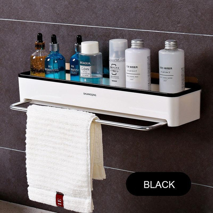 Lisslune | Bathroom wall organizer with towel holder and hanging rail