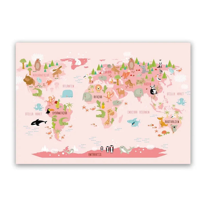 Lisslune | World map canvas poster