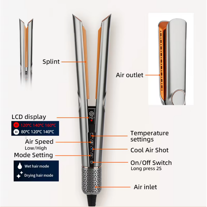 Lisslune | StraightStyler | 2-in-1 Hair Dryer & Straightener for Effortless Styling