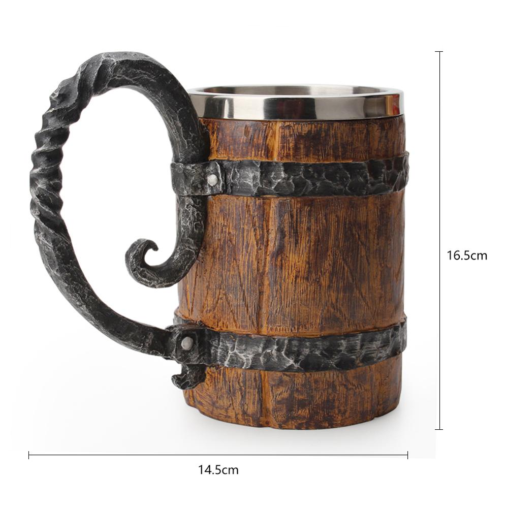 Lisslune | Ancient Time Stainless Steel Wooden Mug
