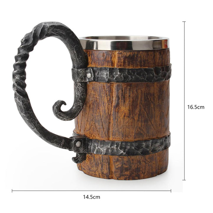 Lisslune | Ancient Time Stainless Steel Wooden Mug
