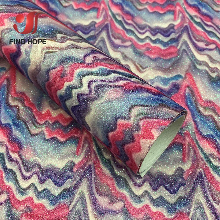 Lisslune | Glittery Rainbow Craft Fabric - 20x30cm Iridescent Art Supplies