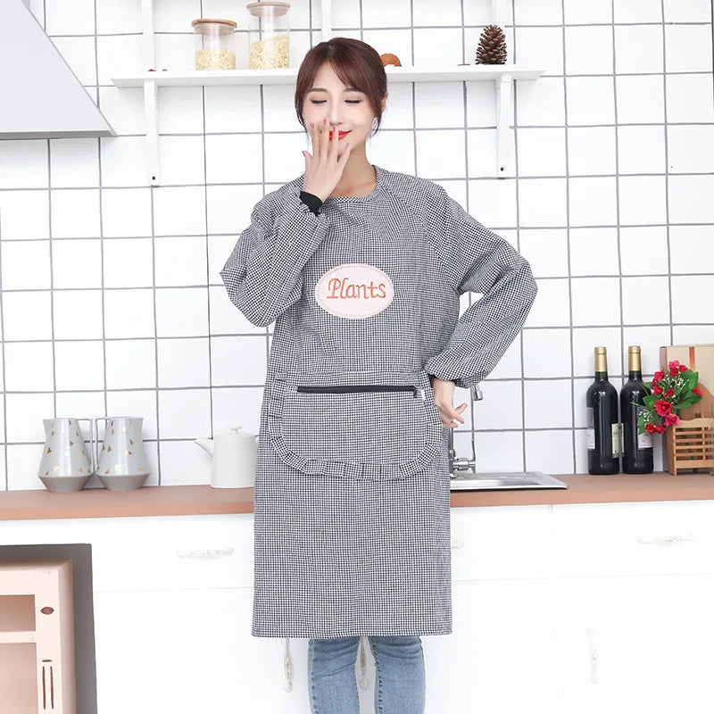 Lisslune | Cute Long Sleeve Waterproof Kitchen Apron