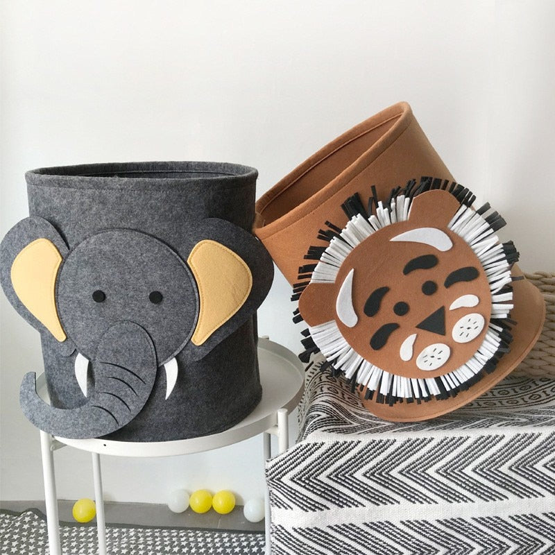 Lisslune | Safari Animals Collapsible Kids Toy Laundry Organizer Basket