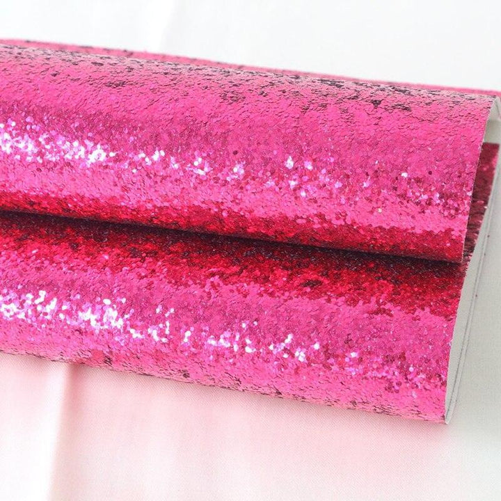 Lisslune | Sparkling Chunky Glitter Synthetic Leather Sheet - Ideal for creative DIY projects