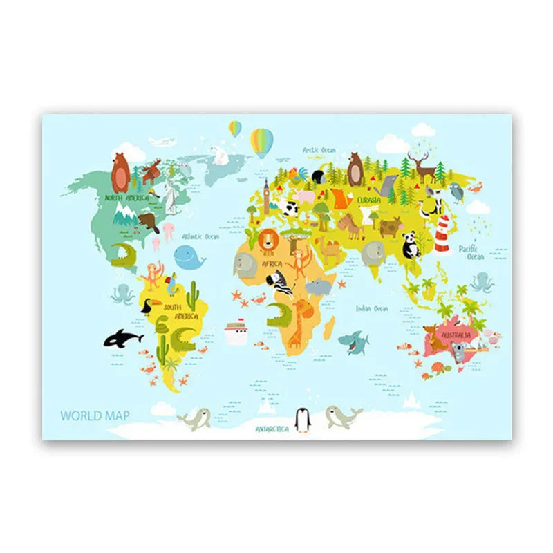 Lisslune | World map canvas poster