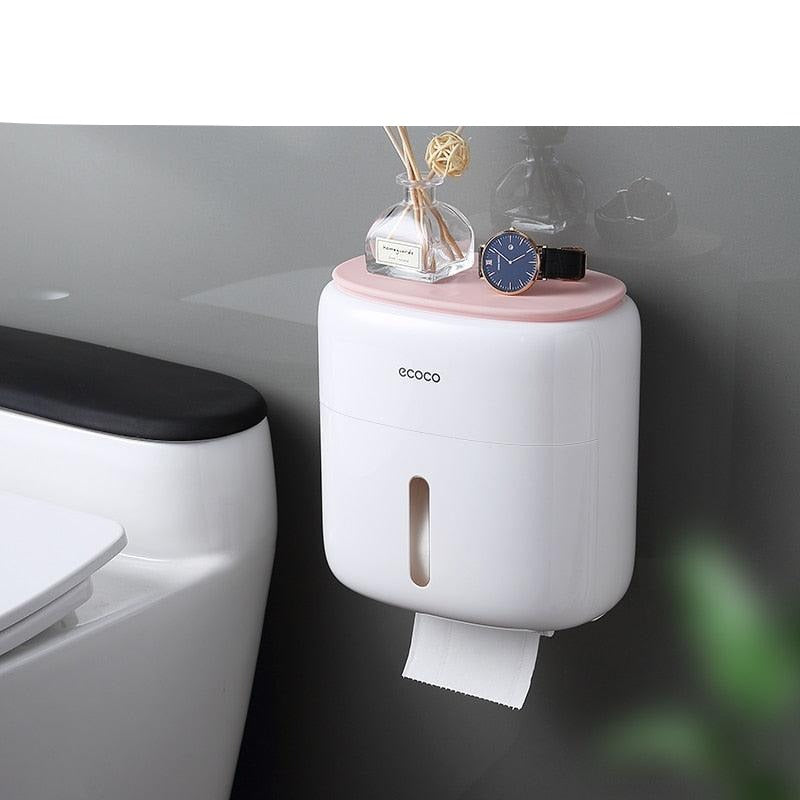 Lisslune | Modern Wall Mounted Bathroom Organizer with Toilet Paper Holder