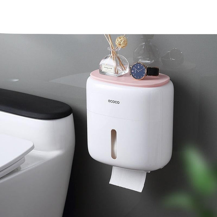 Lisslune | Modern Wall Mounted Bathroom Organizer with Toilet Paper Holder
