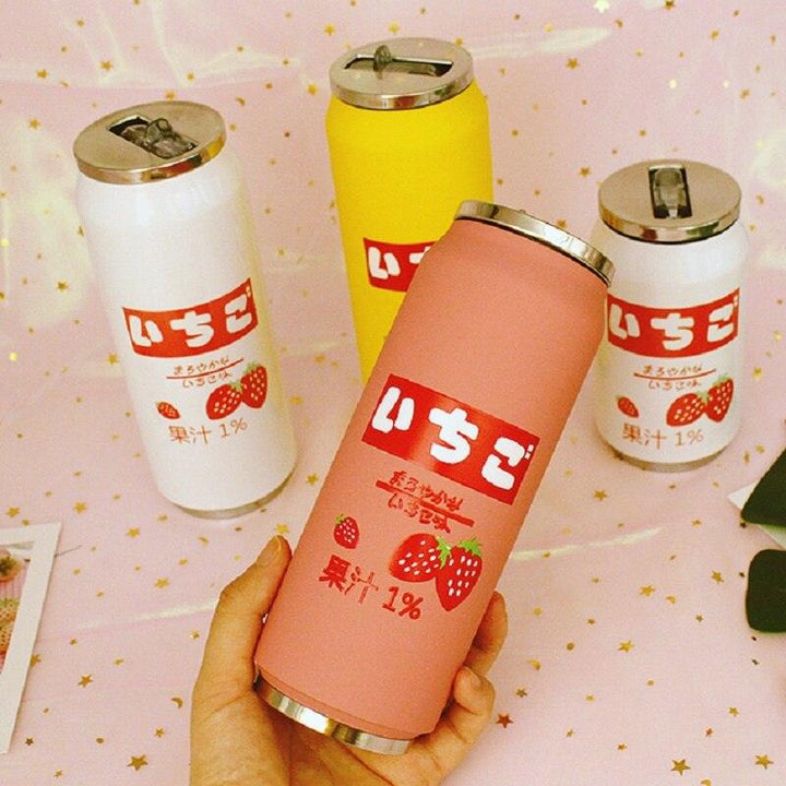 Lisslune | Stylish stainless steel insulated water bottle with colorful straw - 350ml & 500ml options