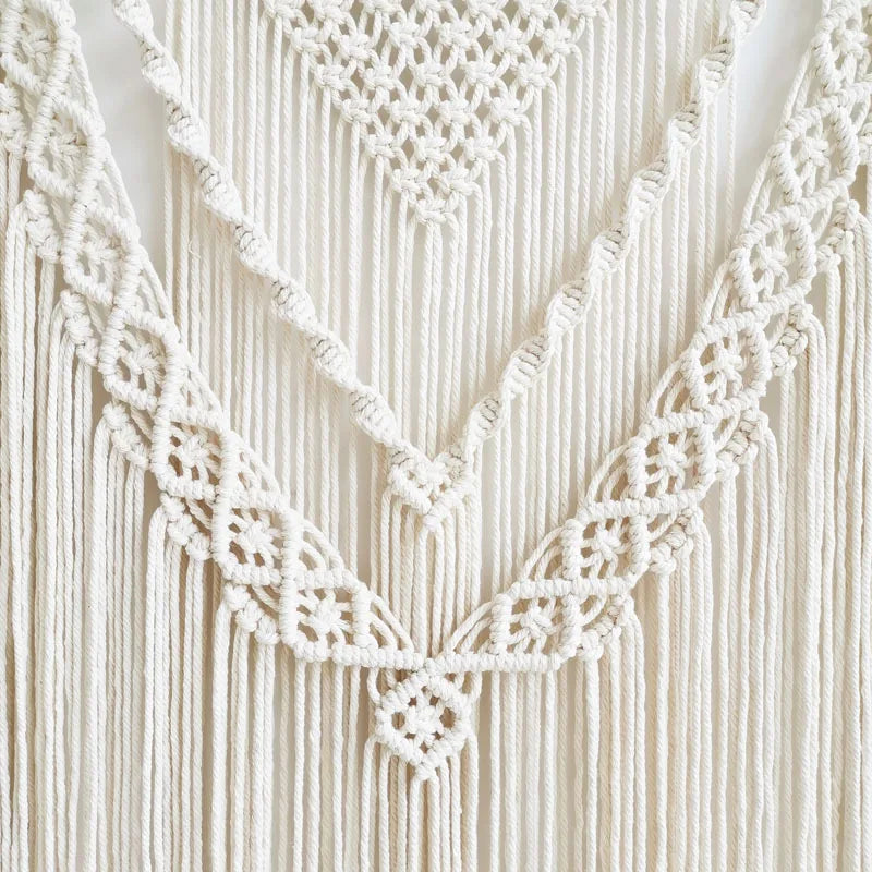 Rynx | Handwoven Pendant Macrame Wall Tapestry Geometry Bohemian Wall Tapestry Boho Decor Large Size Wall Tapestry Home Decor