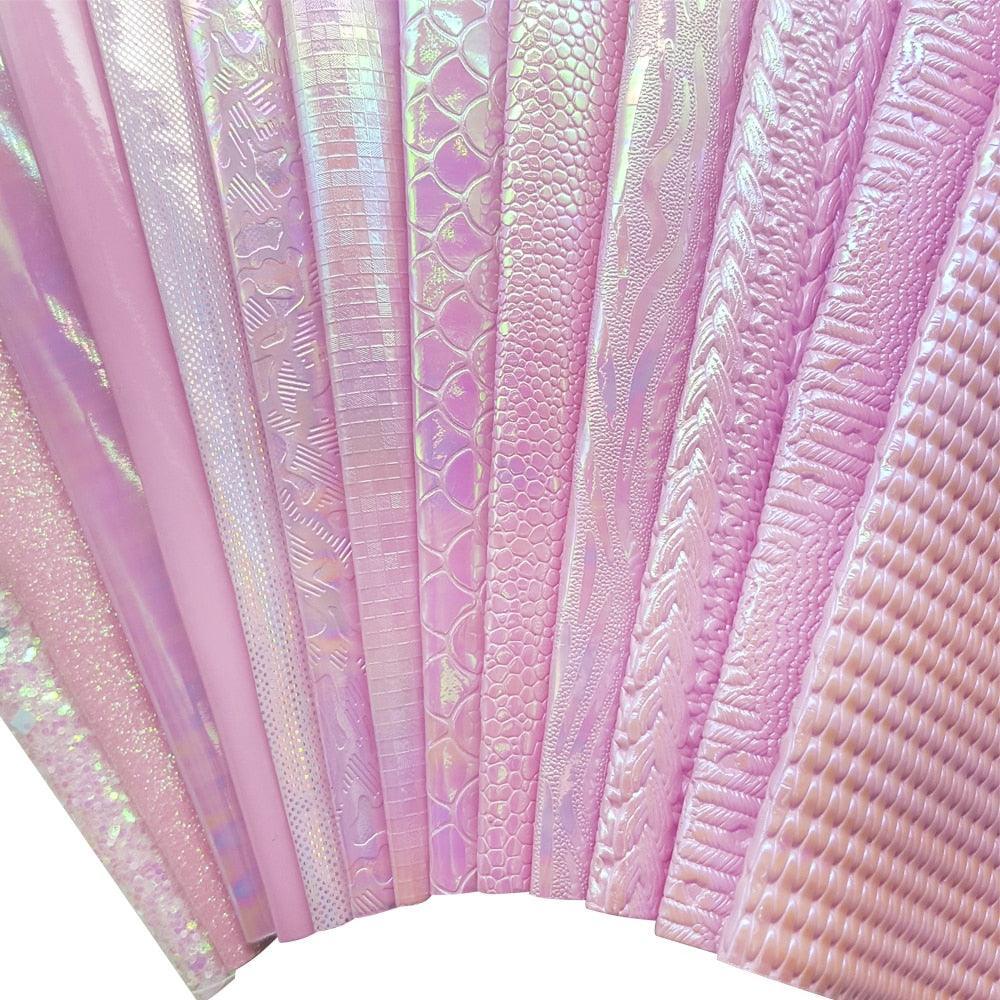 Lisslune | Glamorous Pink Glitter Synthetic Leather Craft Sheets - Perfect for Impressive Projects