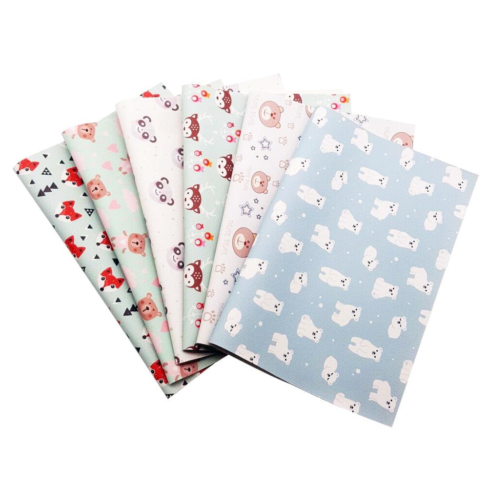 Lisslune | Chic Synthetic Leather Leaves with Luxurious Cartoon Bow Prints for Stylish DIY Creations