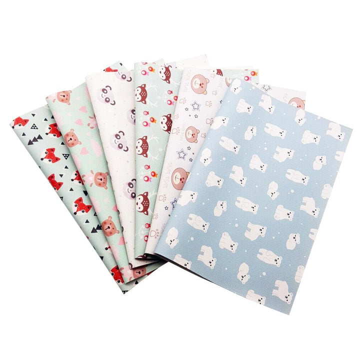 Lisslune | Chic Synthetic Leather Leaves with Luxurious Cartoon Bow Prints for Stylish DIY Creations