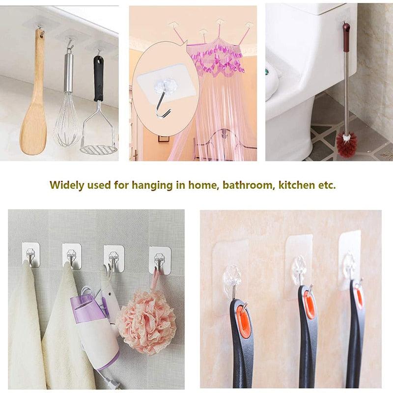 Lisslune | Transparent self-adhesive hook collection for effortless home organization (1-30 pieces)