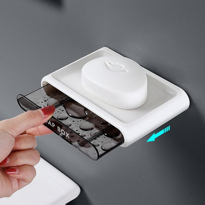 Lisslune | Wall-mounted soap and sponge organizer with efficient water drainage for kitchen and bathroom