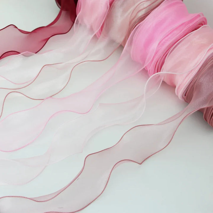 Rynx | 60mm Wave Silk Gauze Ribbon for Hair Ornaments Gift Wrapping Decorative Laces