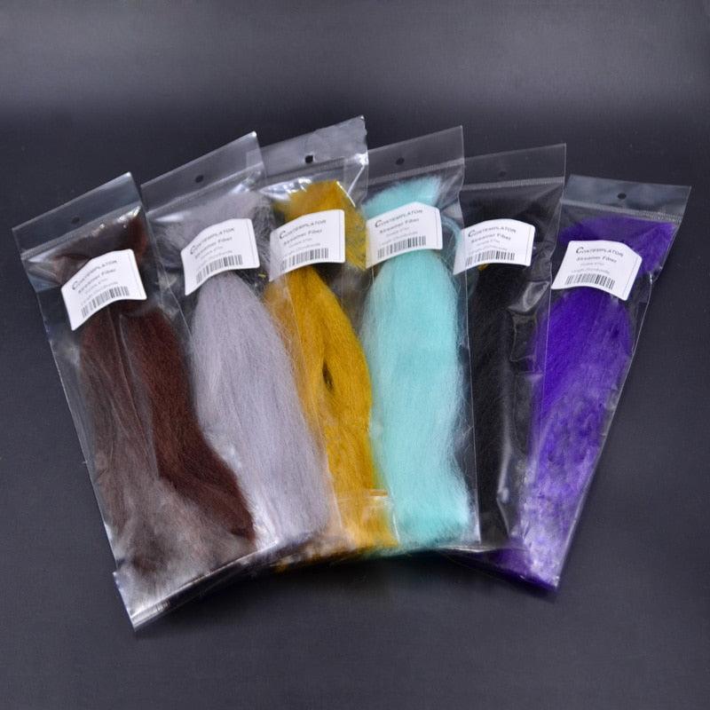 Lisslune | Premium Fly-Tying Fiber Set: 12 Vibrant Colors for Creative Streamer Designs
