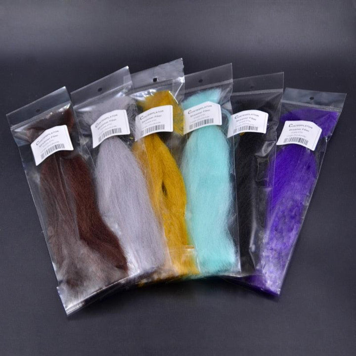 Lisslune | Premium Fly-Tying Fiber Set: 12 Vibrant Colors for Creative Streamer Designs
