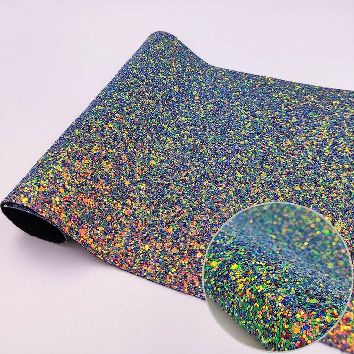 Lisslune | Shiny Gem Star Chunky Glitter Synthetic Leather - Premium Craft Vinyl