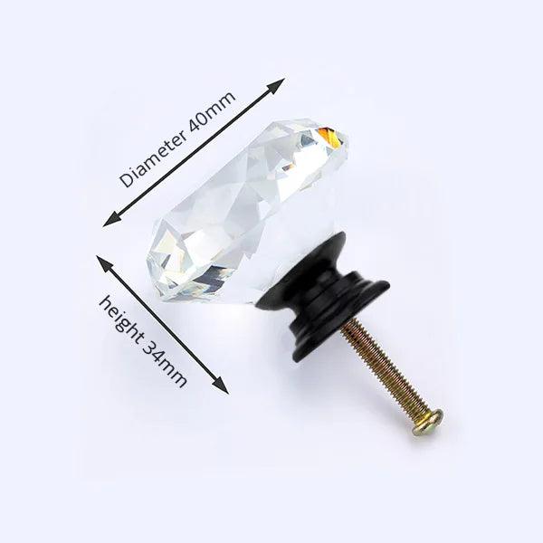 Lisslune | Luxurious diamond-shaped glass knobs with elegant gold accents to enhance home decor