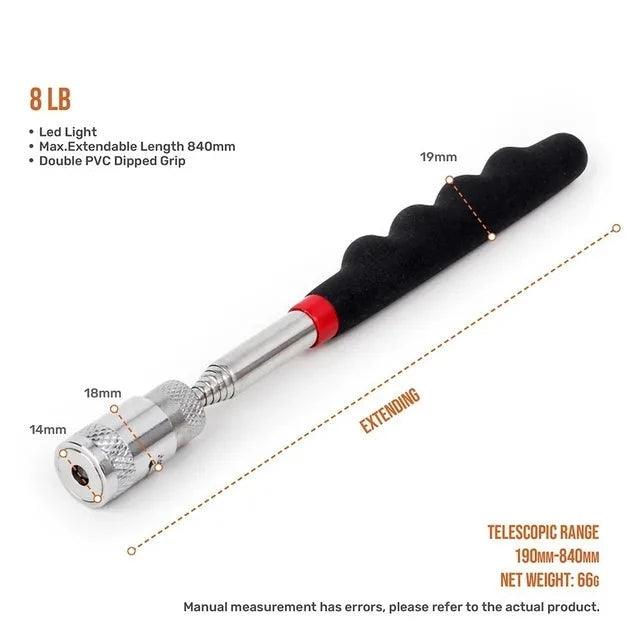 Lisslune | Heavy-Duty Telescopic Magnetic Pickup Tool - 8LB Capacity Stainless Steel Design
