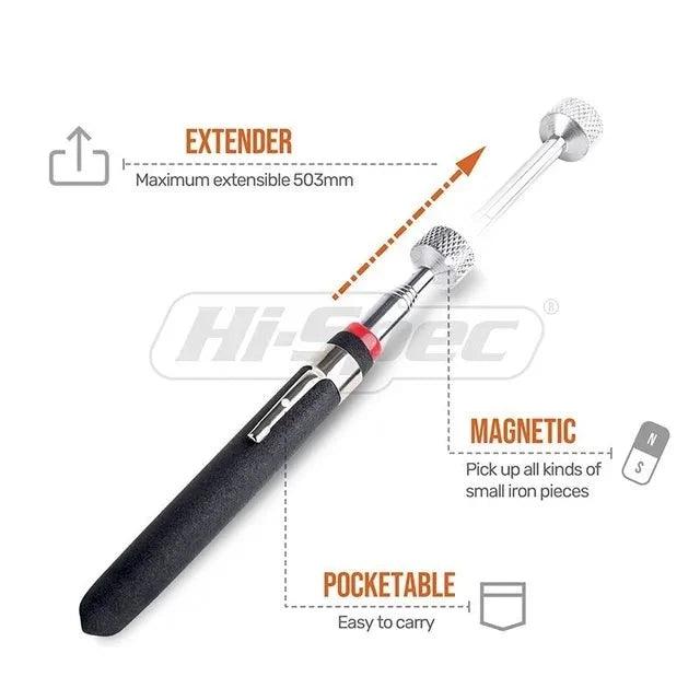 Lisslune | Heavy-Duty Telescopic Magnetic Pickup Tool - 8LB Capacity Stainless Steel Design
