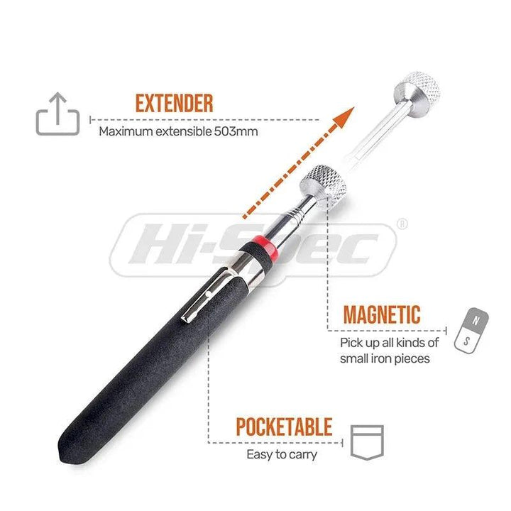 Lisslune | Heavy-Duty Telescopic Magnetic Pickup Tool - 8LB Capacity Stainless Steel Design