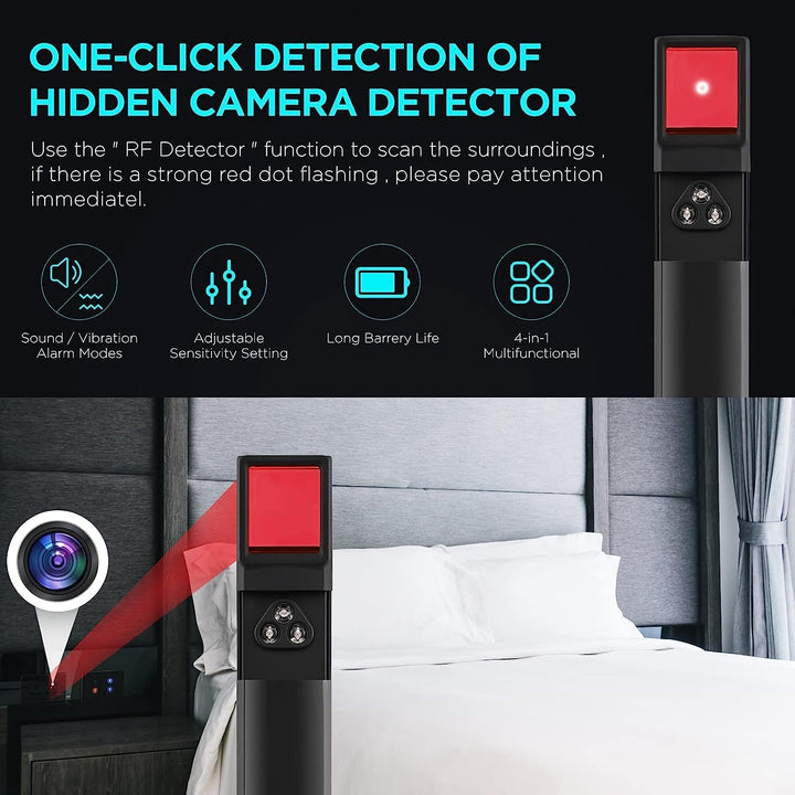 Lisslune | Hidden Camera Detector with RF and GPS Tracking - Military Grade Surveillance Device for Privacy Protection