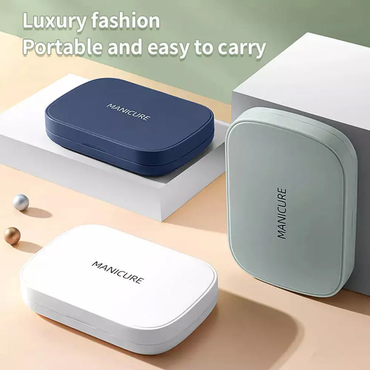 Lisslune | LuxNails | Professional Stainless Steel Manicure and Pedicure Set | Portable & Multifunctional | Luxurious Storage Box