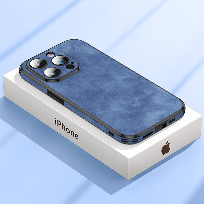 Lisslune | High-quality leather iPhone case with shockproof camera protection cover bag | MagSafe case for Apple iPhone 15/14/13 Pro Max Plus | Armor cover phone case