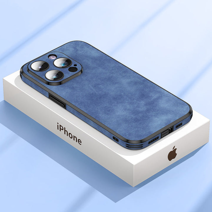 Lisslune | High-quality leather iPhone case with shockproof camera protection cover bag | MagSafe case for Apple iPhone 15/14/13 Pro Max Plus | Armor cover phone case
