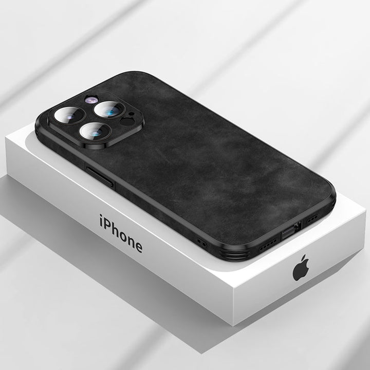 Lisslune | High-quality leather iPhone case with shockproof camera protection cover bag | MagSafe case for Apple iPhone 15/14/13 Pro Max Plus | Armor cover phone case
