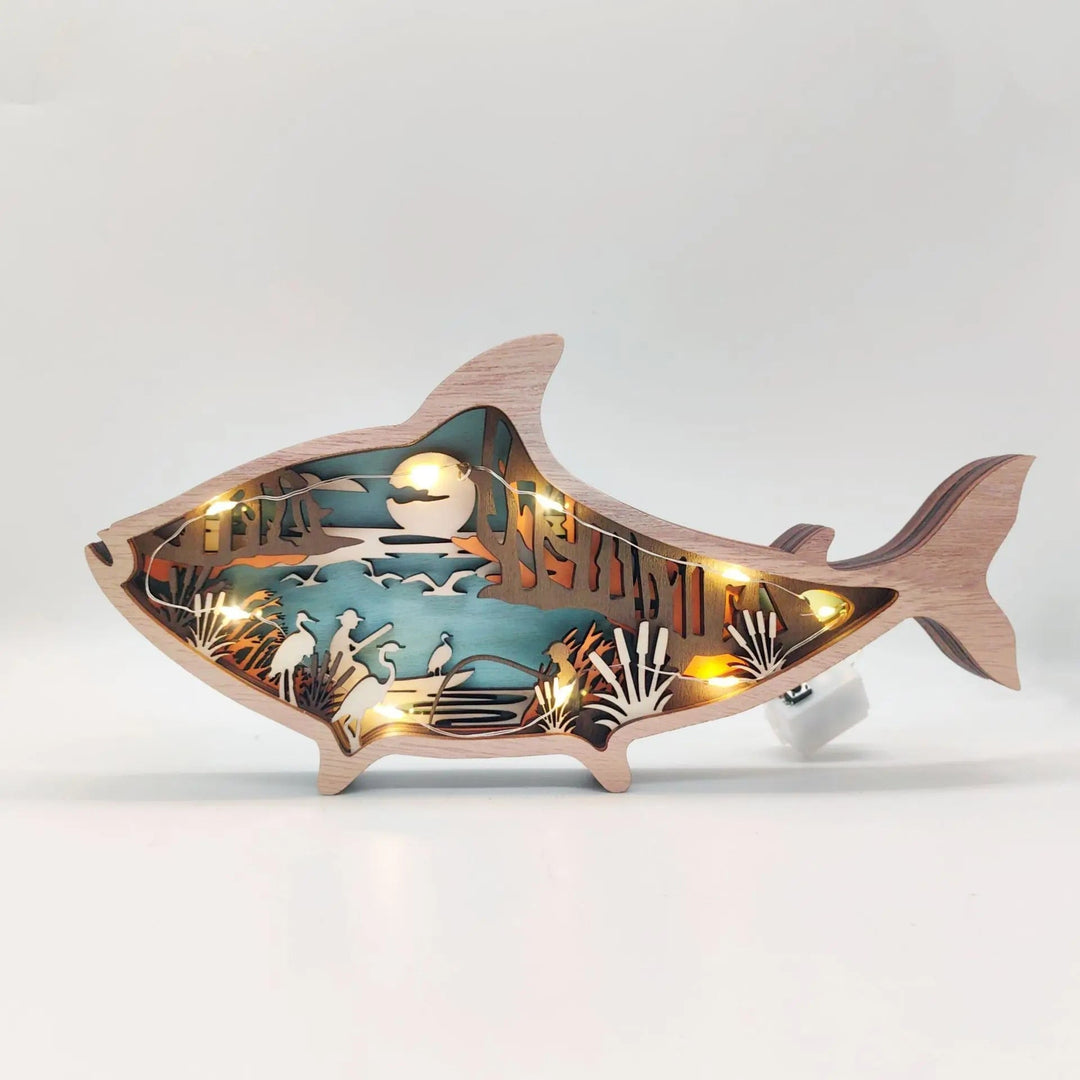 Lisslune | OceanGlow Glowing Shell & Fish Decoration – Ocean-Inspired Art