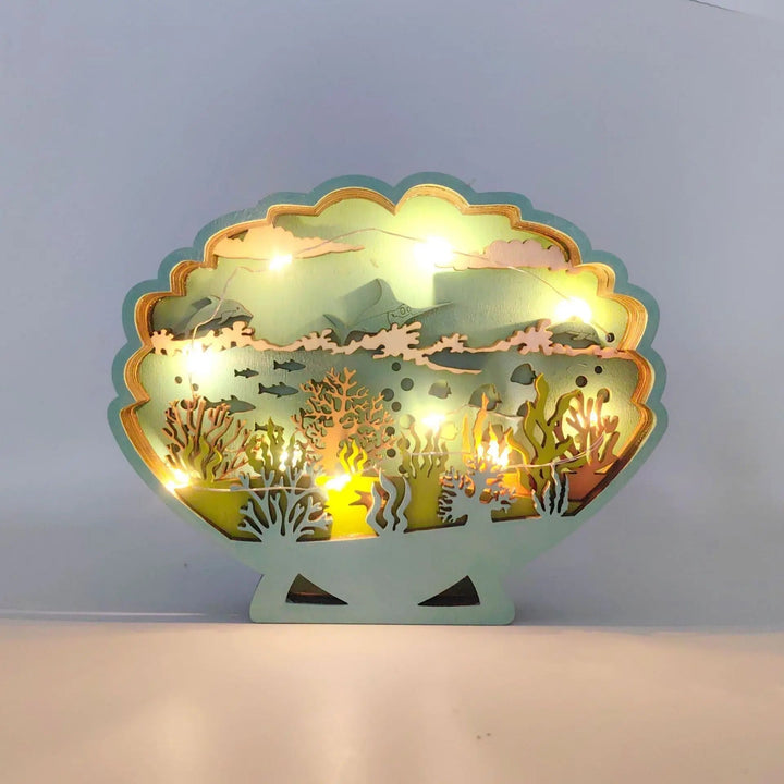 Lisslune | OceanGlow Glowing Shell & Fish Decoration – Ocean-Inspired Art