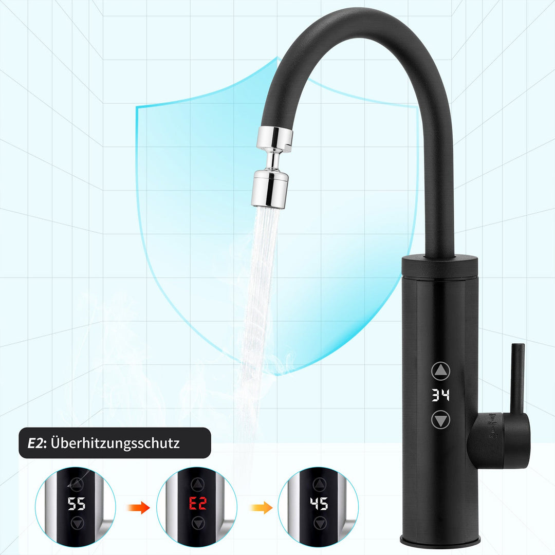 Lisslune | Kitchen faucet with instantaneous water heater, faucet 360° swivel, 3-stage touch control