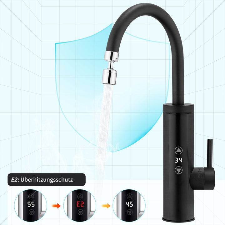 Lisslune | Kitchen faucet with instantaneous water heater, faucet 360° swivel, 3-stage touch control