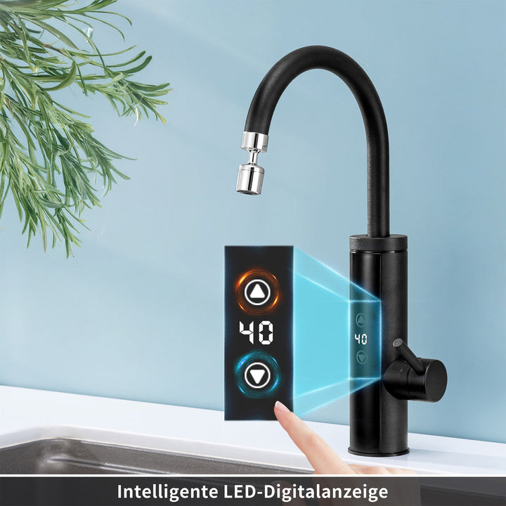 Lisslune | Kitchen faucet with instantaneous water heater, faucet 360° swivel, 3-stage touch control
