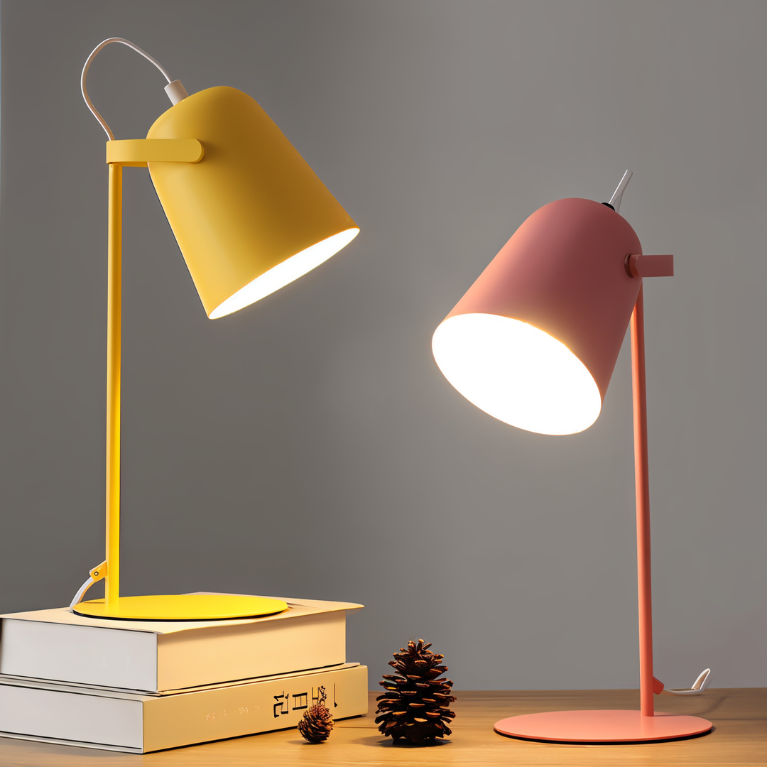 Lisslune | Macaron Table Lamp - Nordic Yellow Desk Lamp - Adjustable Lamp